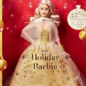 NEW! BARBIE 2023 HOLIDAY DOLL -BLONDE- 35th Anniversary SEALED Authentic